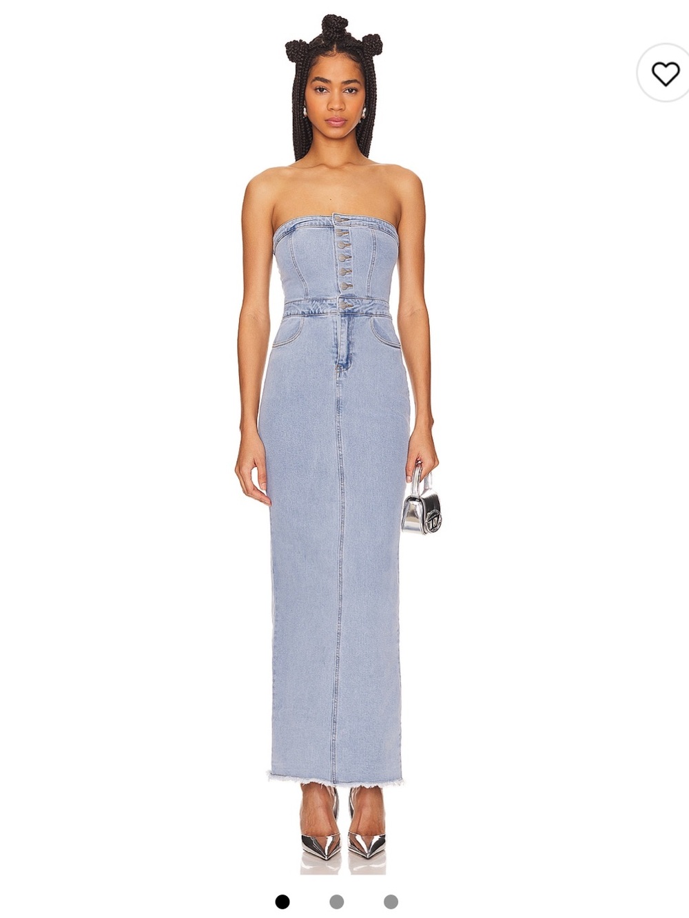 NEW superdown Strapless Light Wash Denim Maxi Dress